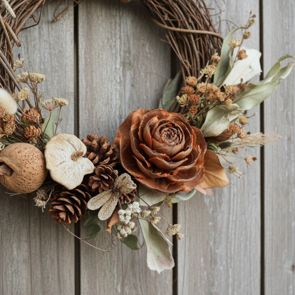 Přírodní cedrová růže v hnědém odstínu – rustikální dekorace do aranžmá